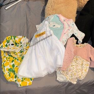 Baby Clothing Set - White, Pink, Yellow fancy dress, pj, summer overall, knit